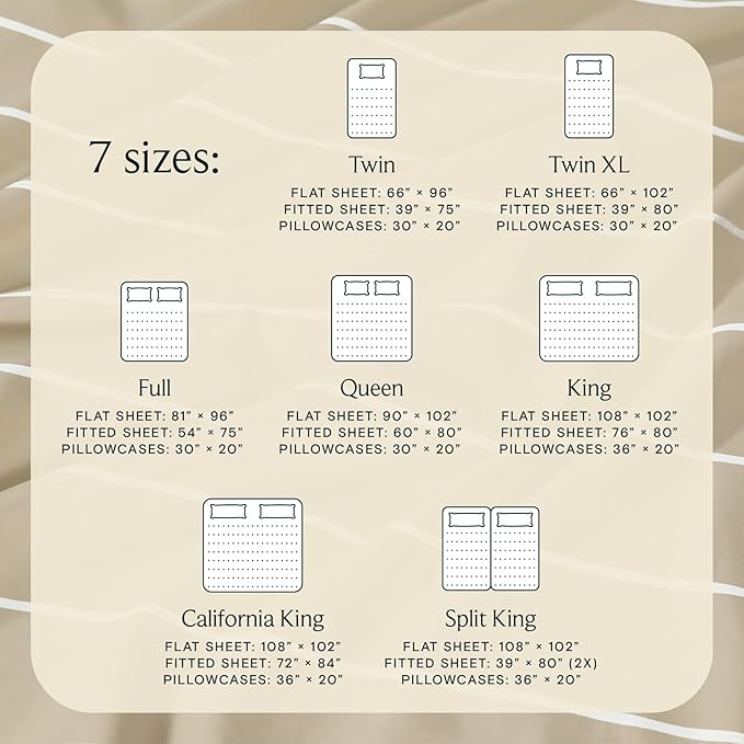 LuxClub 4 PC Queen Sheet Set, Deep Pockets Wrinkle Free Cooling Bed Sheets Hotel Bedding for Women, Men, Includes 1 Fitted Sheet, 1 Flat Sheet and 2 Pillowcases-Striped - Cream