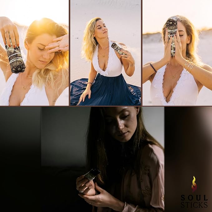 Soul Sticks Black Sage Smudge Stick 1 Pack - 9 Inch | Floral Sage House Blessing | Cleanses House & Negative Energy