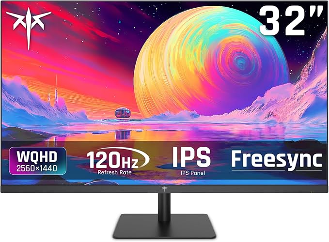 KTC 32 Inch 2K Computer Monitor, IPS 1440p Monitor with Ultra-Thin Bezels, HDR10, Freesync/G-sync, HDMI/DP Ports, Tilt Adjustable, Eyecare, Ideal for Business, Office, and Casual Gaming