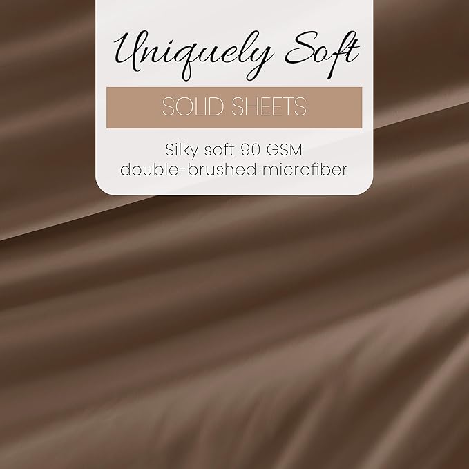 Linen Market Brushed Microfiber Twin Sheet Set 3 Piece – Oeko-TEX Certified Ultra Soft & Wrinkle-Free - 16" Deep Pocket Sheets - Easy Care Twin Size - Taupe