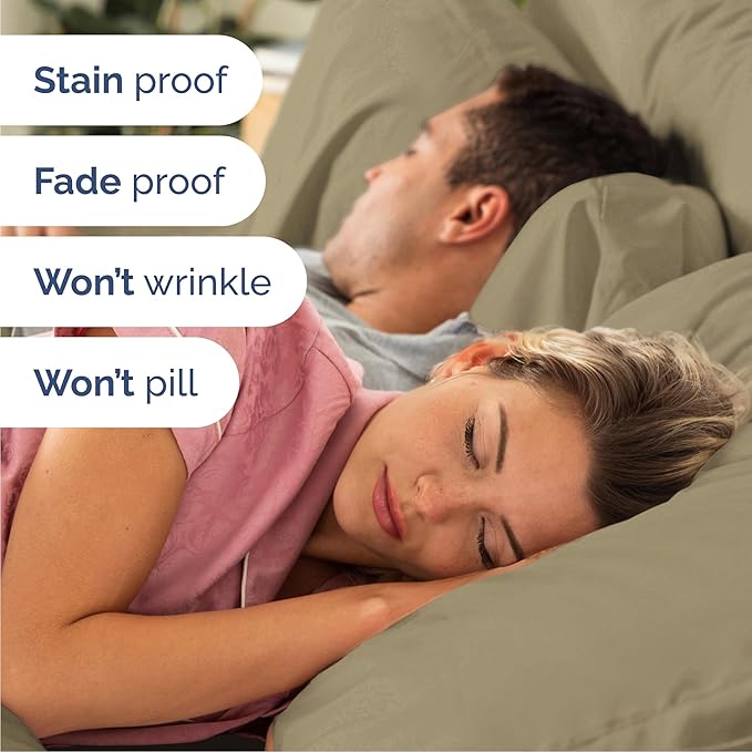 Cal King 6 Piece Sheet Set - Cooling, Comfy & Breathable - Hotel Luxury Bedding, Includes Fitted Sheet for Women, Men, Kids & Teens - 1 Flat, 1 Fitted Sheet, 4 Pillowcases with Deep Pockets - Khaki