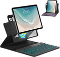 Magnetic Keyboard Case for iPad Air 5th 4th Generation 10.9 inch Pro 11 1st/2nd/3rd/4th, 7 Color Backlight BT Keyboard Folio with Pencil Holder 2022 2021 2020 2018 (Black