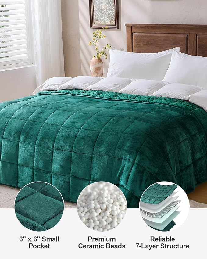 Super Fuzzy Soft Sherpa Fleece Weighted Blanket, 20 lbs Dual Sided Fluffy Heavy Weighted Blankets for Adults - No Bunching with Double Layers of Soft Inner Lining (60"x 80", 20 Pounds)