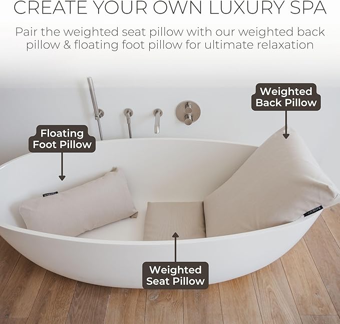BADESOFA® Luxury Seat Cushion for Bath | Premium-Quality Materials | Comfortable & Quick-Drying | Washable Bath Pillow in Green | Home Spa | Suitable for Bathtub, Steam Sauna & Hot Tub