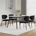 Black Dining Chairs Set of 4 Velvet Upholstered Kitchen & Dining Room Chairs Modern Crescent-Shaped Backrest Accent Side Chairs with Swivel Leveling Feet for Restaurant/Dining Table/Home