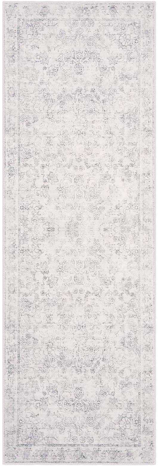 jinchan Runner Rug 2x6 Kitchen Rugs Hallway Runner - Machine Washable Vintage Floral Non-Slip, Low Pile Soft Ultra-Thin Distressed Carpet for Entryway Farmhouse Bedroom Laundry Room (2’x6’, Ivory)