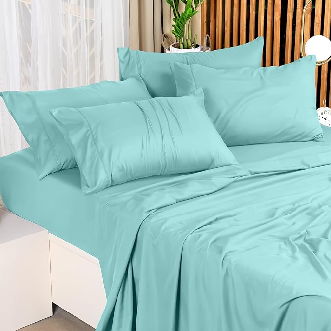 Utopia Bedding Full Bed Sheets Set - 4 Piece Bedding - Brushed Microfiber - Shrinkage and Fade Resistant - Easy Care (Full, Spa Blue)