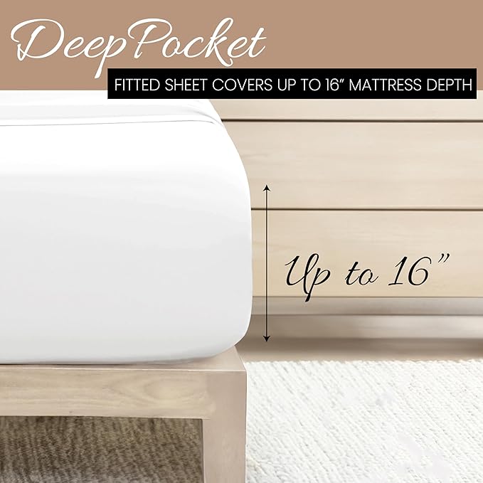 Linen Market Brushed Microfiber Twin XL Sheet Set 3 Piece – Oeko-TEX Certified Ultra Soft & Wrinkle-Free - 16" Deep Pocket Sheets - Easy Care Twin XL Size - White