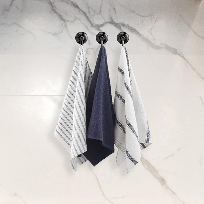 Nautica 100% Cotton Kitchen Towels | Super Absorbent Reusable Cleaning Cloths, Tea Towels, Hand Towels for Drying Dishes | Set of 3 | 18" X 28" | Navy/Navy Stripe