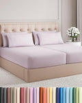Split King 7 Piece Sheet Set - Cooling & Breathable - Hotel Luxury Bedding Includes Fitted Sheets for Women, Men, Kids & Teens - 1 Flat, 2 Fitted Sheets, 4 Pillowcases w/Deep Pockets - Light Lavender