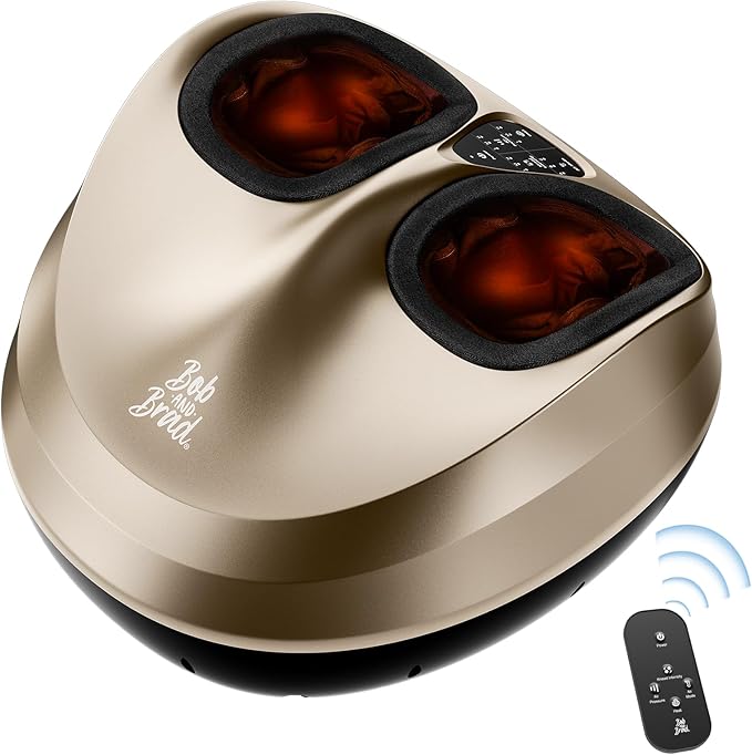 BOB AND BRAD Foot Massager Machine with Heat and Remote, Fits up to Men Size 14, Electric Shiatsu Deep Kneading Foot Massager, Relieve for Plantar Fasciitis and Neuropathy Pain