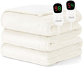 Homemate Electric Heated Blanket Queen Size - 84"x90" Heating Blanket Queen Size Dual Control 1/2/4/6/8 Hours Auto-Off 10 Heat Level Over-Heat Protection Flannel Sherpa ETL Certification