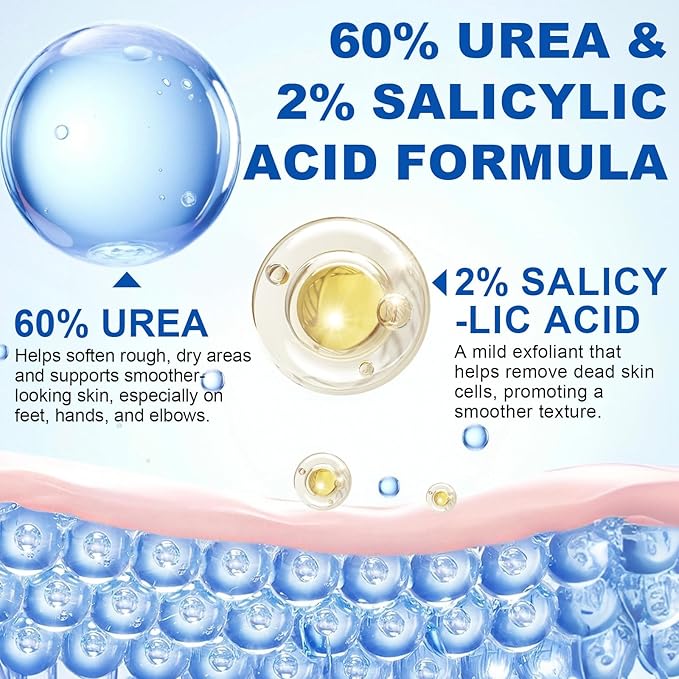 60% Urea Foot Care Stick with 2% Salicylic Acid, Foot Cream Moisturizer for Dry Cracked Feet, Knees, Elbows, Hands,Exfoliating Moisturizer, Dead Skin Remover Foot Balm 1.4oz