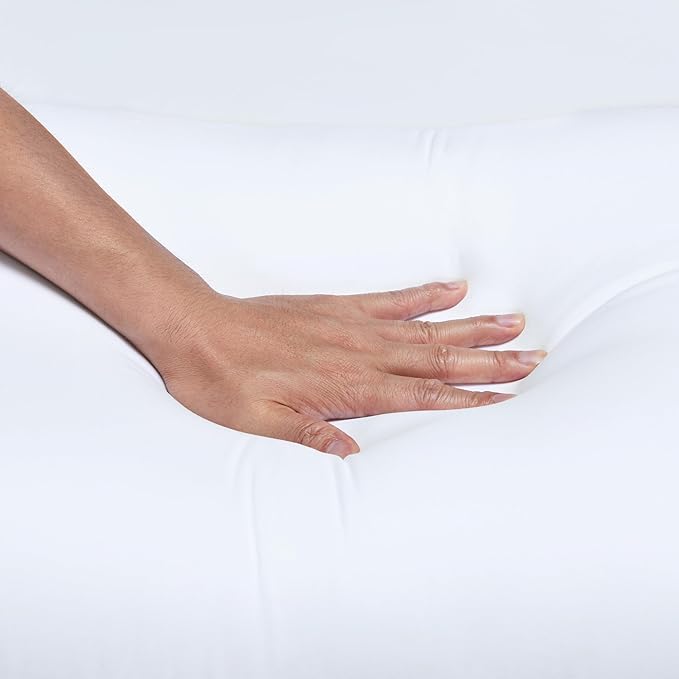 Amazon Basics Down Alternative Pillows for Stomach and Back Sleepers, Soft Density, Standard, Pack of 2, White, 26 in L x 20 in W
