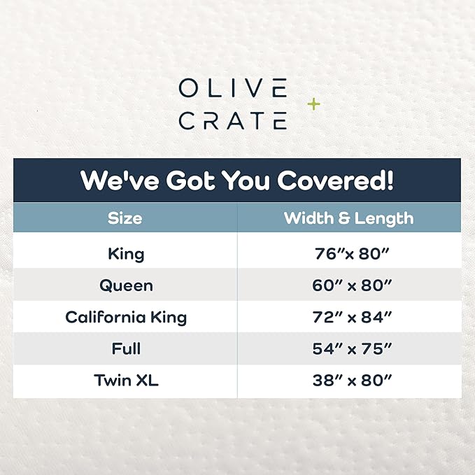 Olive + Crate 100% Viscose Bamboo Mattress Protector - Eco-Concious Cooling Mattress Cover - Waterproof Hypoallergenic Protection - Breathable 2Pk Twin XL Shield Against Dust & Spills