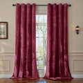 SMILETIME Burgundy Red Crushed Velvet Curtains 52x108 inch Luxurious Thermal Insulated Soundproof Drapes for Living Room Bedroom Office Soft and Durable Light-Filtering Window Treatments, 2 Panels
