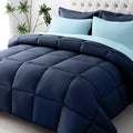 JOLLYVOGUE King Comforter Set, Ultra-Soft Bed in a Bag King Size 7 Pieces, Oeko-TEX Certified Bedding Set with Down Alternative Comforter, Sheets, Pillowcases & Shams, Navy & Light Blue