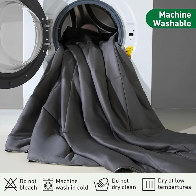 100% Viscose Made from Bamboo Comforter for Hot Sleepers- Breathable Cooling Silky Soft Duvet Insert King Size-with 8 Corner Tabs- All Season Comforter (102x90 Inches, Grey)