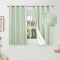 Sage Green Blackout Curtains for Bedroom - Linen Curtains 54 Inch Length Thermal Insulated Privacy Burlap Boho Window Drapes for Basement Scandi Farmhouse Nursery, 2 Panels, Each 52" Wide