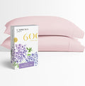 Carressa Linen 100% Egyptian Cotton King Size Pillow Cases Set of 2 - Luxury 600 Thread Count King Pillowcases (Blush), Silky Soft, Cooling, Breathable Sateen Weave Hotel Quality Bed Pillow Cover