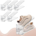 Shoe Slots Organizer for Closet,6 Pack Shoe Stacker Shoe Rack Organizer for Closet Space Saver Storage Shoe Holder Organization(Transparent)