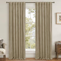 LAMIT Dark Taupe Velvet Curtains 96 Inch for Living Room, Thick Thermal Insulated Curtains Room Darkening Country Decor Back Tab and Rod Pocket Panels for Bedroom, 2 Panels, 52 x 96 Inch