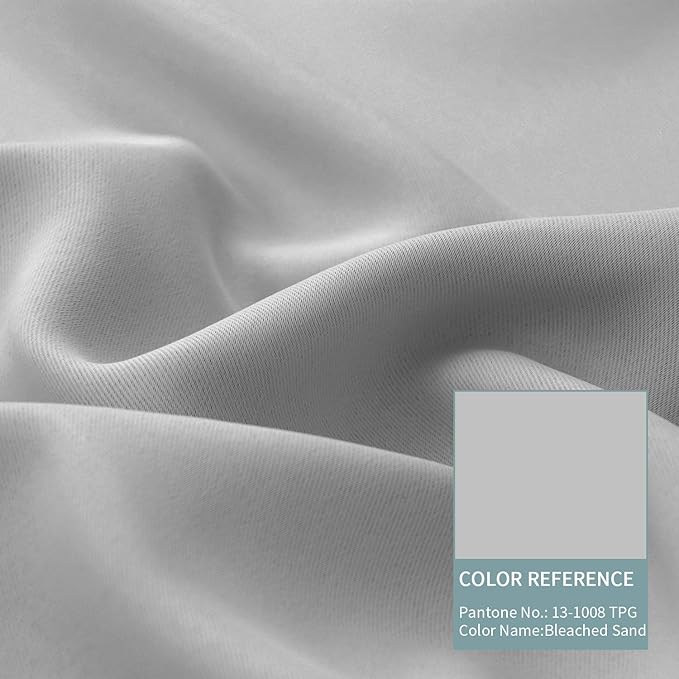 BGment Short 100% Blackout Curtains for Bedroom, Thermal Insulated Energy Efficiency Noise Reducing Grommet Curtains 54 Inch Length with Liner for Small Window 2 Panels Each 52 Inch Wide, Light Grey