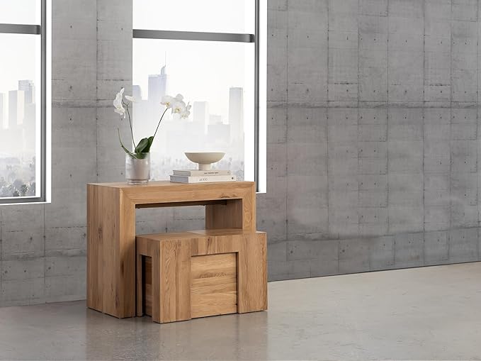 Transformer Table - Solid Wood Extendable Dining Table, Seats 2-12, Extendable Dining Room Table, Space-Saving Furniture, Expandable Dining Furniture, Natural (Table Only)