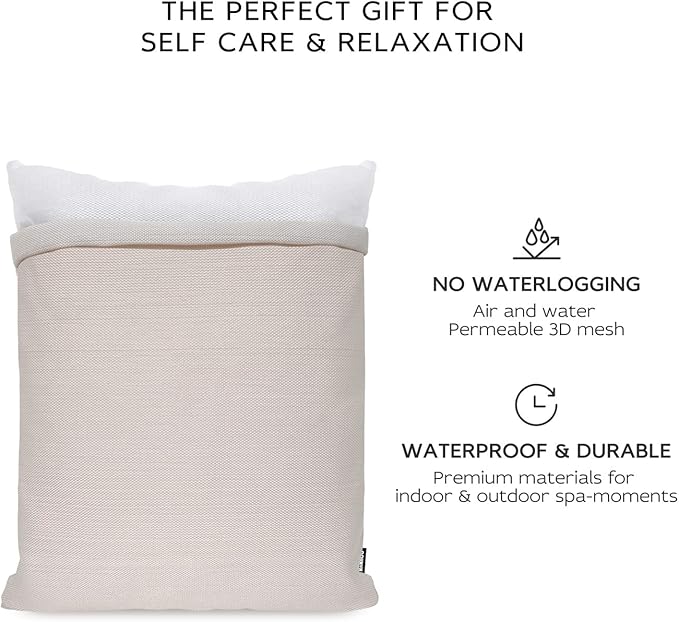 Bath Pillows for Tub Neck and Back Support,Bathtub Cushion backrest headrest Neck Pillow,tub Pillow for Bathtub,3D Mesh Core,Breathable,Quick-Drying,Ergonomic Relaxation (Pearl)