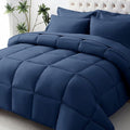 JOLLYVOGUE King Comforter Set, Ultra-Soft Bed in a Bag King Size 7 Pieces, Oeko-TEX Certified Bedding Set with Down Alternative Comforter, Sheets, Pillowcases & Shams, Navy