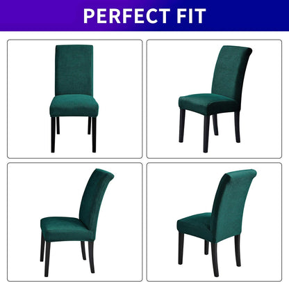 Howhic Stretch Chair Covers for Dining Room Set of 8, Removable Washable Dining Room Chair Covers, Dining Chair Slipcovers Seat Protector, Great Decor for Home and Banquet (Hunter, 8 Pack)