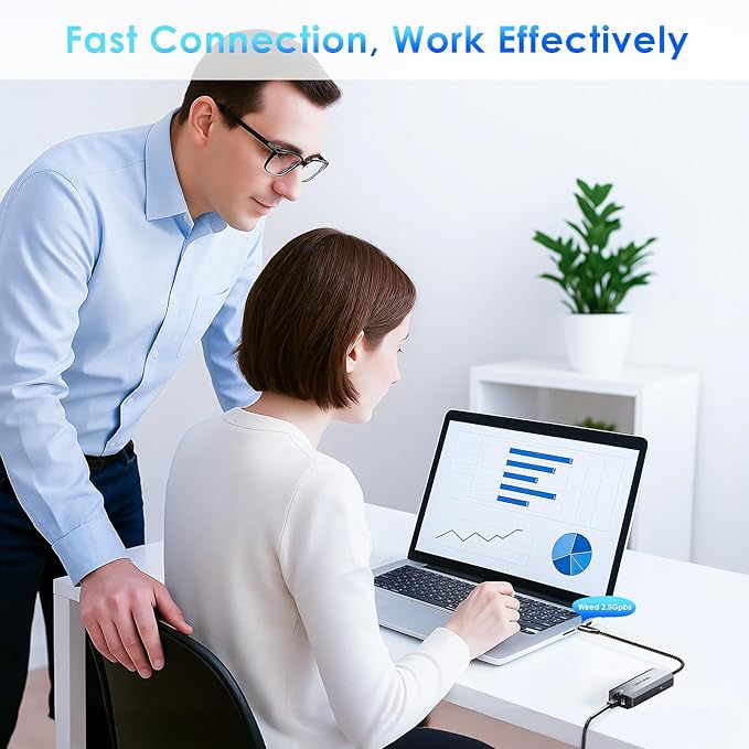 WAVLINK USB C to Ethernet Adapter 2.5 Gbps, USB to 2.5G Ethernet Adapter with 95W Power for Laptop, USB-C to RJ45 Network Converter (Thunderbolt 4/3 Compatible) for Windows, Mac OS, iPad OS and More