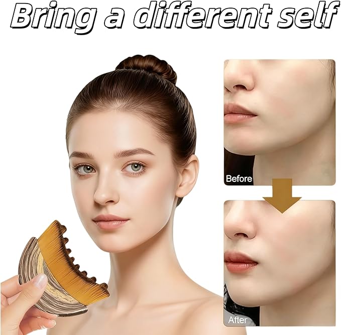 Lymphatic Contour Face Brush Face Lifting Brush Gua Sha Brush for Face Dry Lymphatic Massage Brush Face Depuffer Facial Tool (1PC)