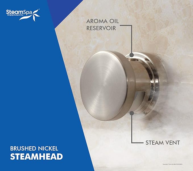 STEAMSPA 12kW Steam Sauna Generator Sentry Series 240V Steam Generator with Touch Screen, Steamhead, Built-in Steam Shower Auto Drain, ACU Quickstart Steam Bath Generator (Chrome)