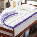 Dual Layer Memory Foam Twin XL Mattress Topper - 2 Inch Gel Egg Crate Foam and 2 Inch Cooling Pillow Top Cover Rayon, Twin Extra Long College Dorm Support
