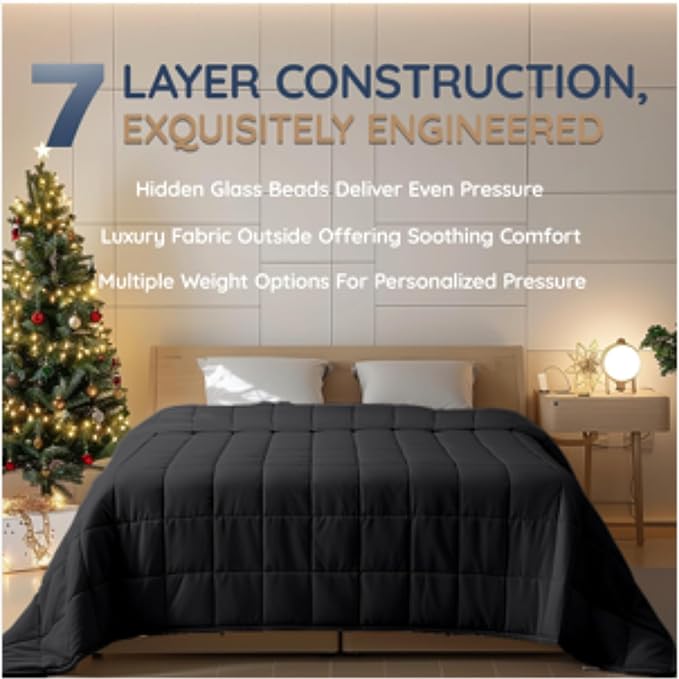 HomeSmart 50lbs Weighted Blanket Queen Size – Heavy Pressure, Ultra Soft Hypoallergenic Fabric – The Heaviest Weighted Blanket, 92x88, Grey
