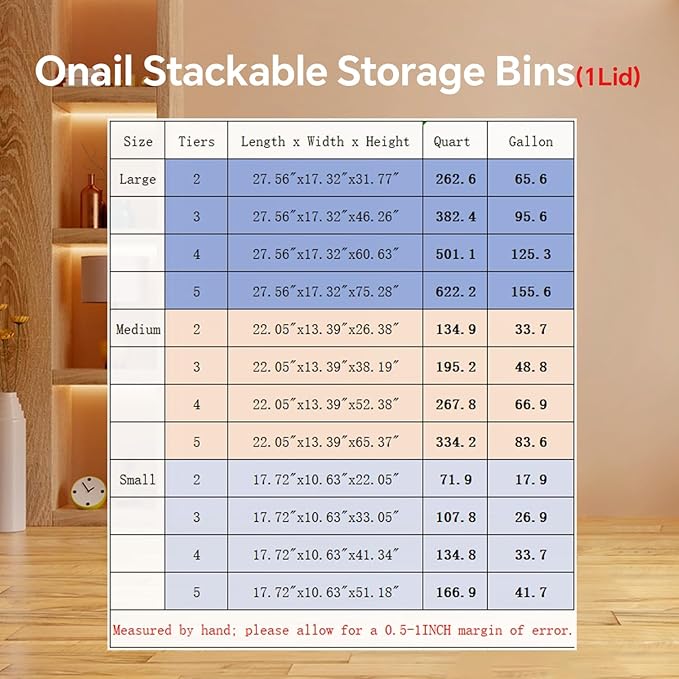 Stackable Storage Bins Wheel, Large Collapsible Closet Organizer with Lid, Foldable Storage Cabinet with Door, Plastic Folding Storage Boxes for Home, Pantry, Office (L, Gray 4-Tier)