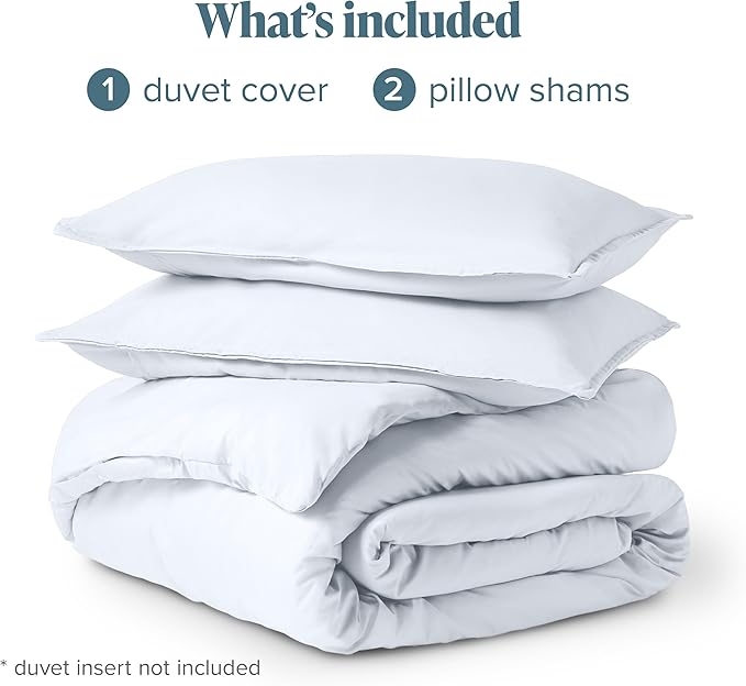 Bare Home Bedding Duvet Cover Queen Size - Premium 1800 Super Soft Duvet Covers Collection - Lightweight, Cooling Duvet Cover - Soft Breathable Bedding (Queen, White)