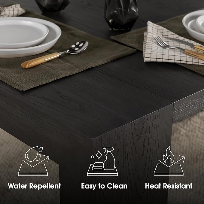Transformer Table - Solid Wood Extendable Dining Table, Seats 2-12, Extendable Dining Room Table, Space-Saving Furniture, Expandable Dining Furniture (Black, Table + Bench + Coffee Table)