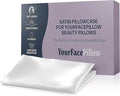 YourFacePillow Satin Pillowcase - Compatible with The YourFacePillow Beauty Pillow - Soft & Cool Satin Pillowcase with Hidden Zipper - Beauty Pillow Sold Separately (Set of 1, White)