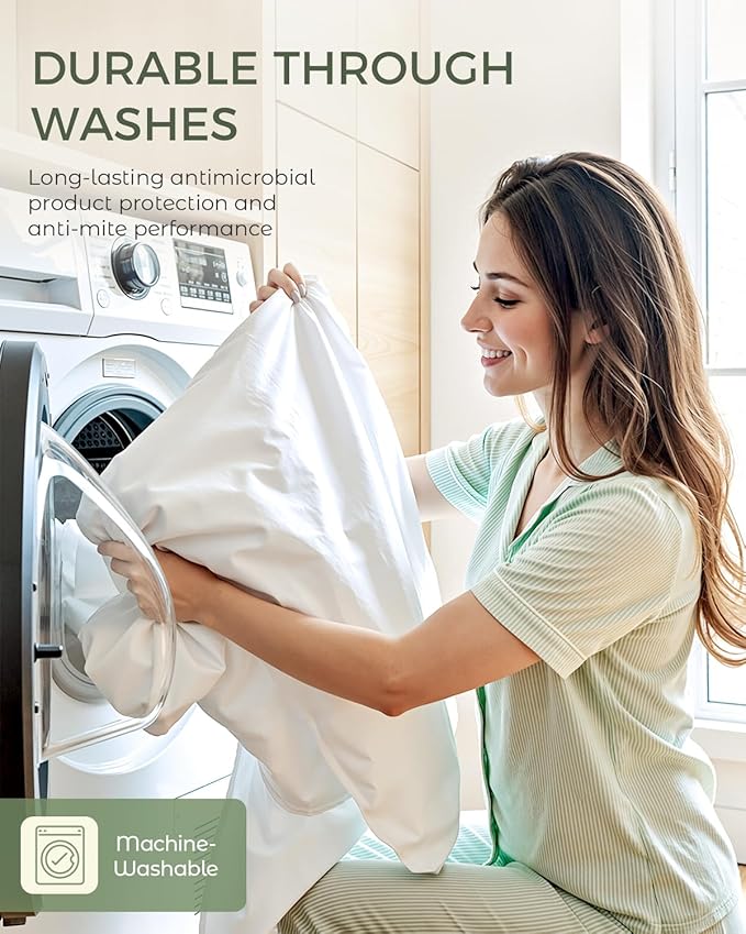 FAUNNA Zippered Mattress Encasement, 100% Cotton Bed Bug and Dust Mite Proof Mattress Protector, Hypoallergenic, Antibacterial Protection, Noiseless Zipper, Six-Sided Cover (Twin 8" Deep)