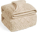 Wemore Weighted Blanket for Adults Twin Size 15 lbs, Dual Sided Soft Fuzzy Jacquard Sherpa Weighted Blankets for Sleeping, Cozy Fluffy Knitted Heavy Blanket for Couch Bed, Khaki, 48 x 72 inches