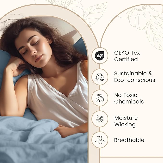 100% Egyptian Cotton Sheets For King Size Bed, 800 Thread Count Deep Pocket King Sheet Set, Elasticated Sheet & Pillowcase Sets, No Pill & Shrink, Soft & Comfy Naturally Cool & Breathable- French Blue