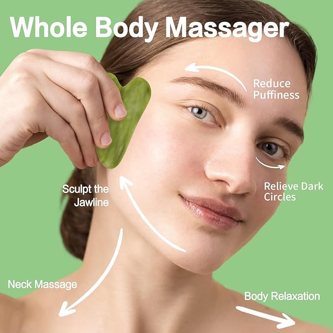 huefull Gua Sha Facial Tool for Face and Body, Gua Sha for Self Care, Guasha Tool Tensions Relief and Reducing Puffiness,Self Care Gifts for Woman/Men, Skin Gifts