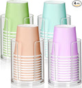 Bathroom Cup Dispenser, Small Paper Cups Holder Fit 3oz Disposable Mouthwash Cup, Clear Plastic Cup Dispenser for Bathroom Vanity Countertop (4 Pack)
