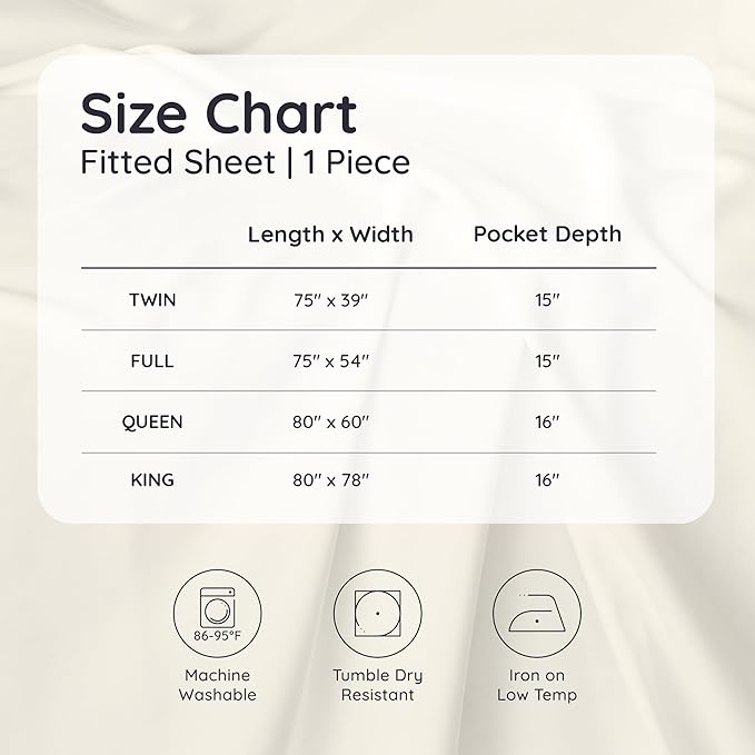 Bambaw 100% Viscose Derived from Bamboo Fitted Sheet Only, Cooling Fitted Sheet with Elastic Corner Straps, 15’’ Deep Pocket Full Size Fitted Sheets Only, Soft Full Bottom Sheets Only (Dream Blue)