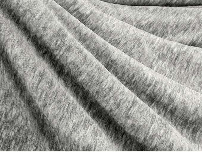 Premium Sherpa Melange Throw Blanket for Couch, Sofa by Pavilia | Soft, Fluffy, Plush, Warm, Cozy | Light Gray Fuzzy Lightweight Microfiber, Luxury Modern Reversible TV Blanket | 50 x 60 Inches