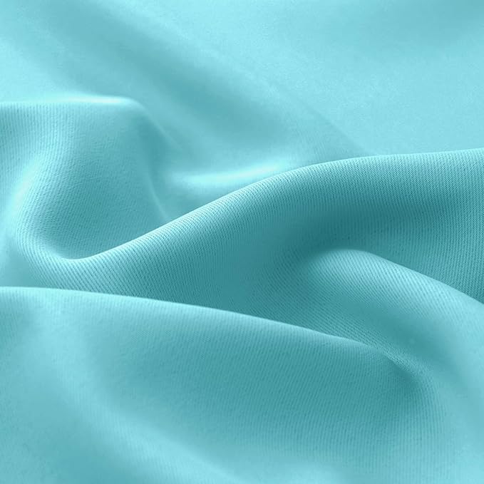 BGment 100% Blackout Curtains 108 Inch Long 2 Panles Set, Thermal Insulated Total Light Locking Soundproof Grommet Curtains & Drapes for Living Room with Black Liner, 52 Inch Wide Each, Aqua