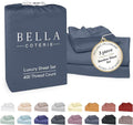 Bella Coterie Luxury Bamboo Viscose Twin Size Sheet Set | 100% Organically Grown | Ultra Soft | Cooling for Hot Sleepers | 18" Deep Pocket [Slate Blue]