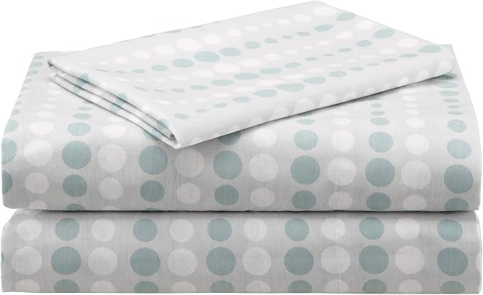 Madison Park Essentials Bed in a Bag Comforter, Vibrant Color Design All Season Down Alternative Cover with Complete Cotton Sheet Set, Full(78"x86"), Knowles, Circular Aqua, 9 Piece